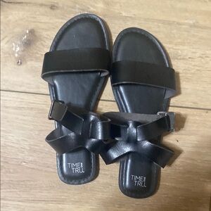 Time and Tru Black Sandals